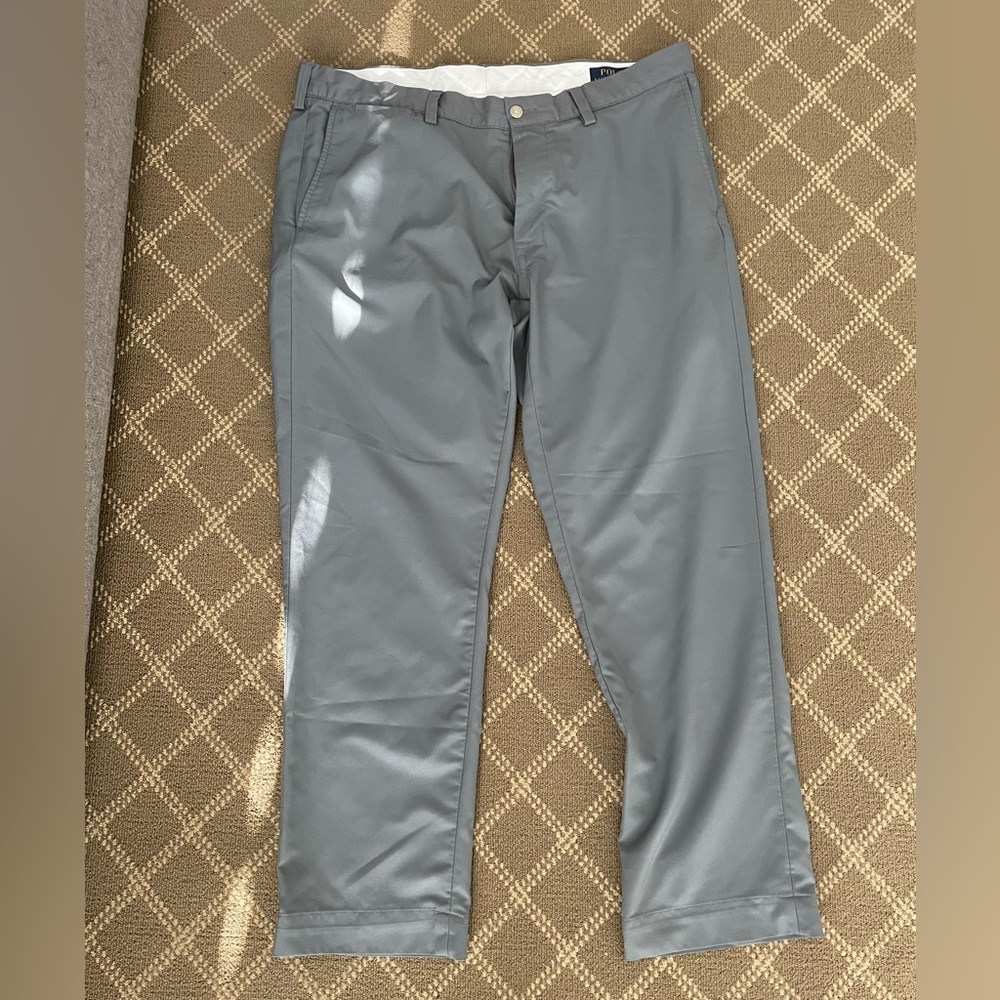 Polo Ralph Lauren Flat Slim Fit Lightweight Polyester Golf Pants Gray 36X30